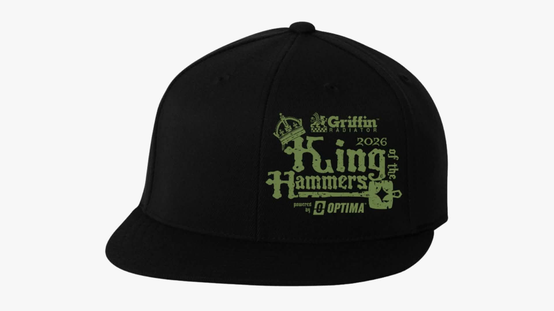 2026 Men's King of the Hammers Dated Flatbill Flexfit Hat- Black