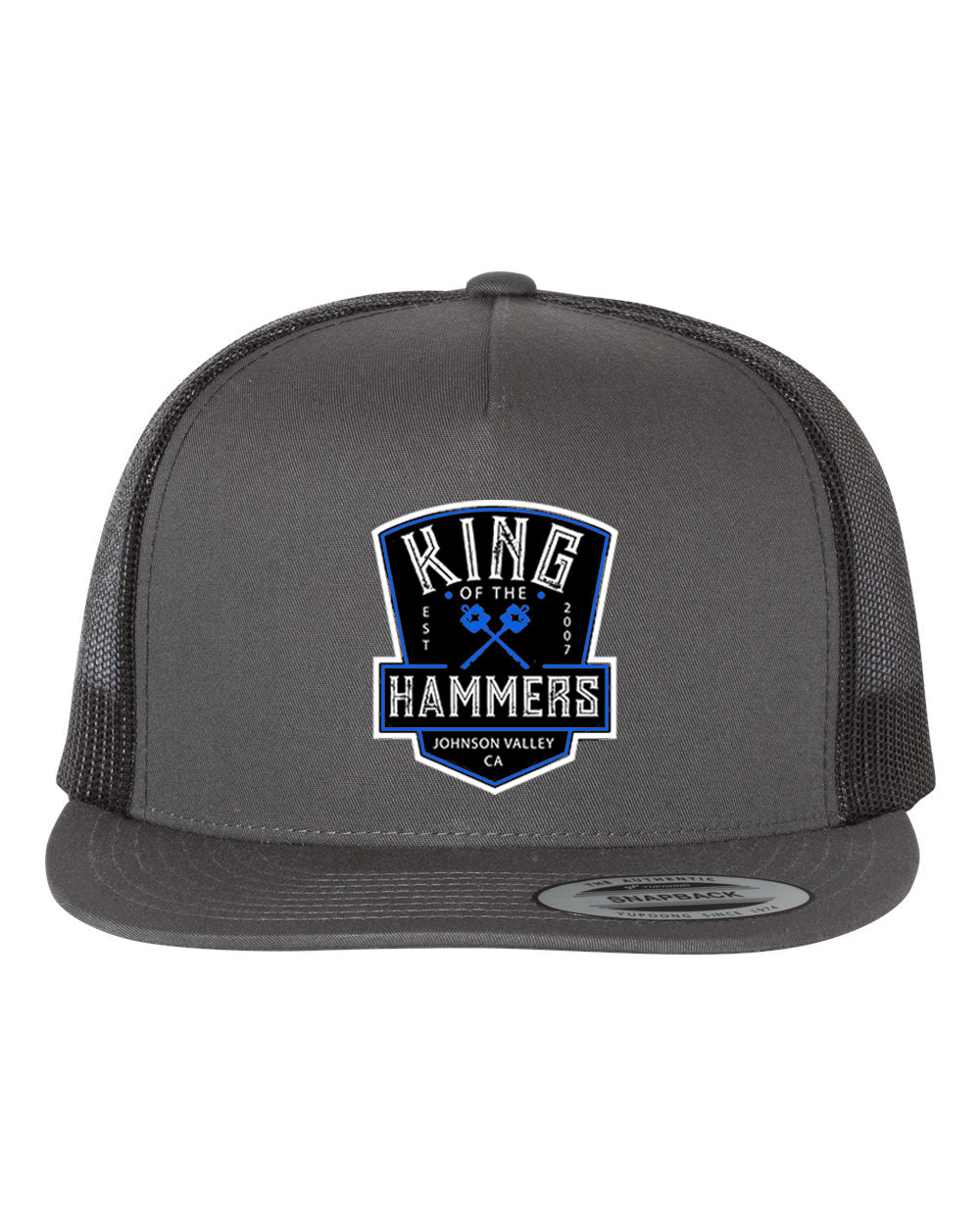 Men's King of the Hammers Est 2007 Flexfit Flatbill Hat - Charcoal with Blue