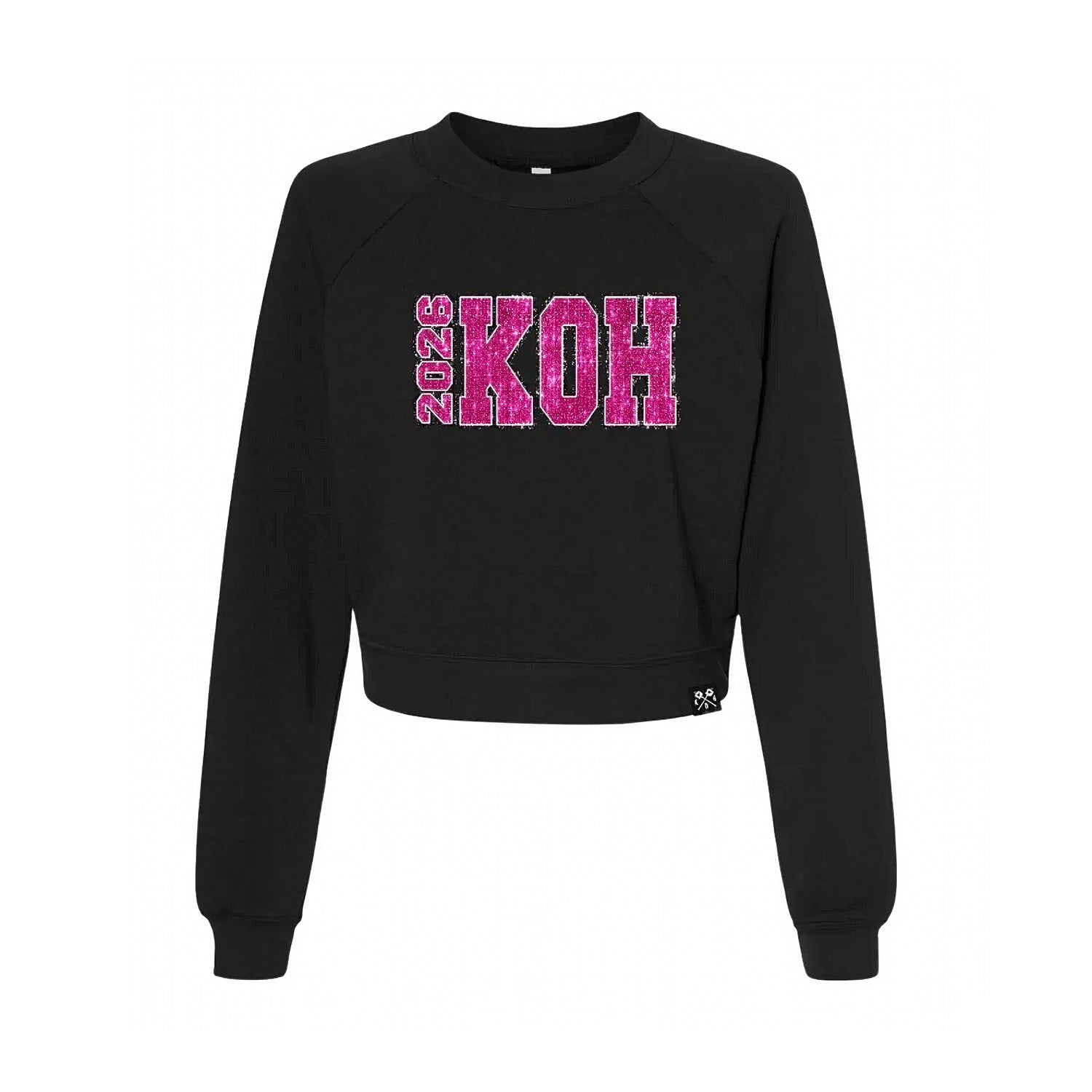 Ladies KOH 2026 Sequin Look Long Sleeve Crewneck - Black w/Pink