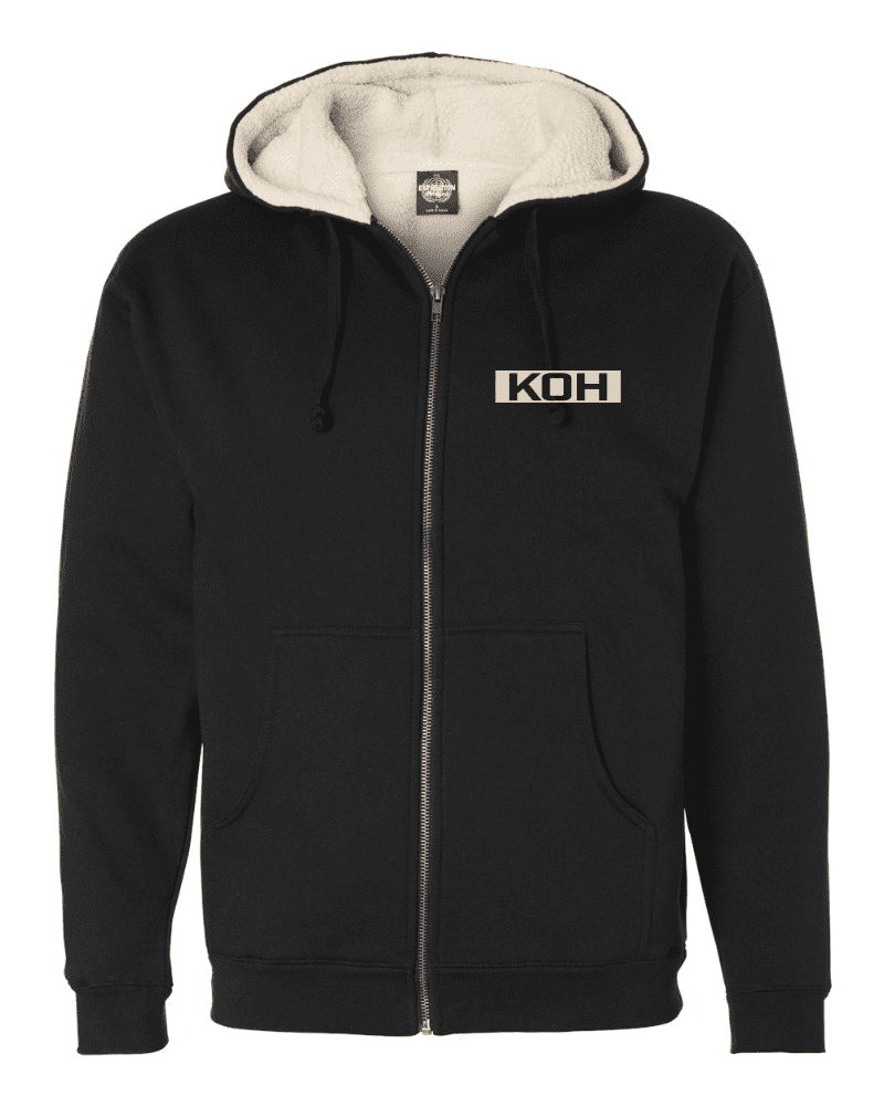 2023 Men's KOH Sherpa Lined Zip Up Hoodie Sweatshirt