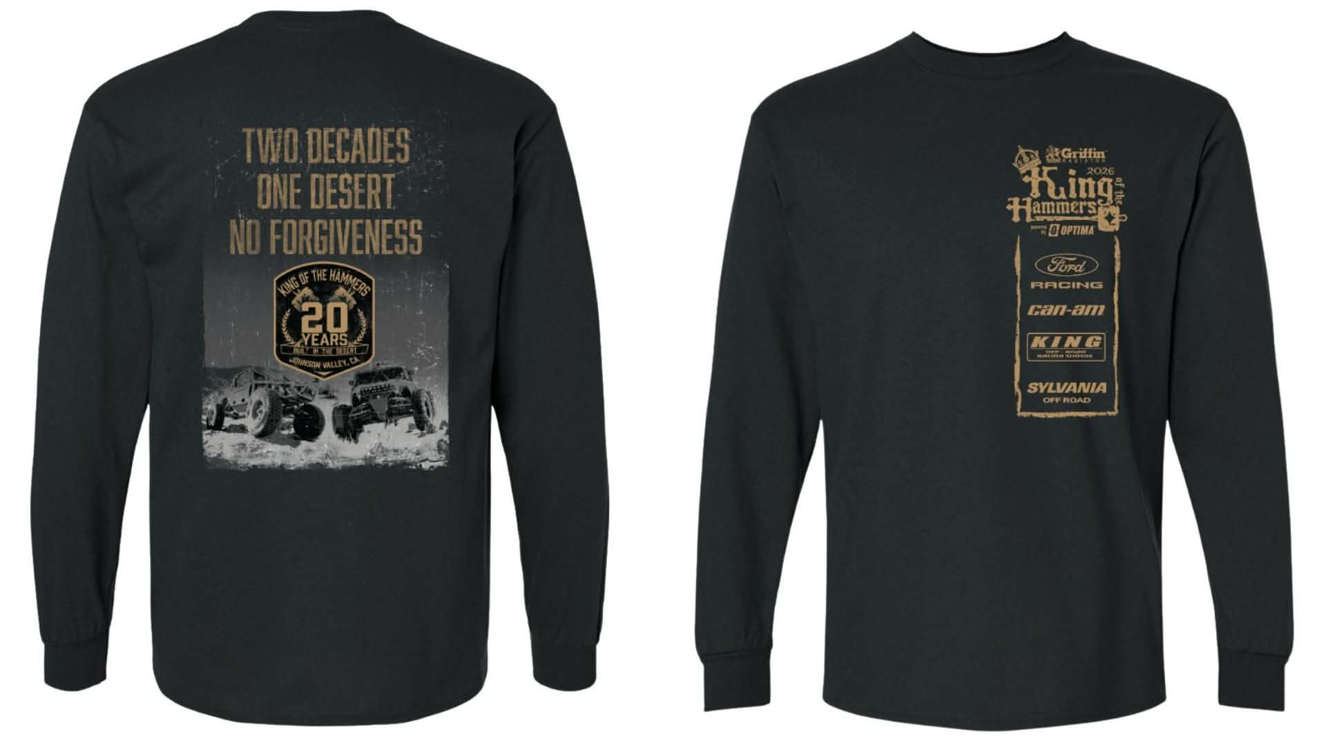 2026 Men's King of the Hammers Long Sleeve Event Tshirt - Black