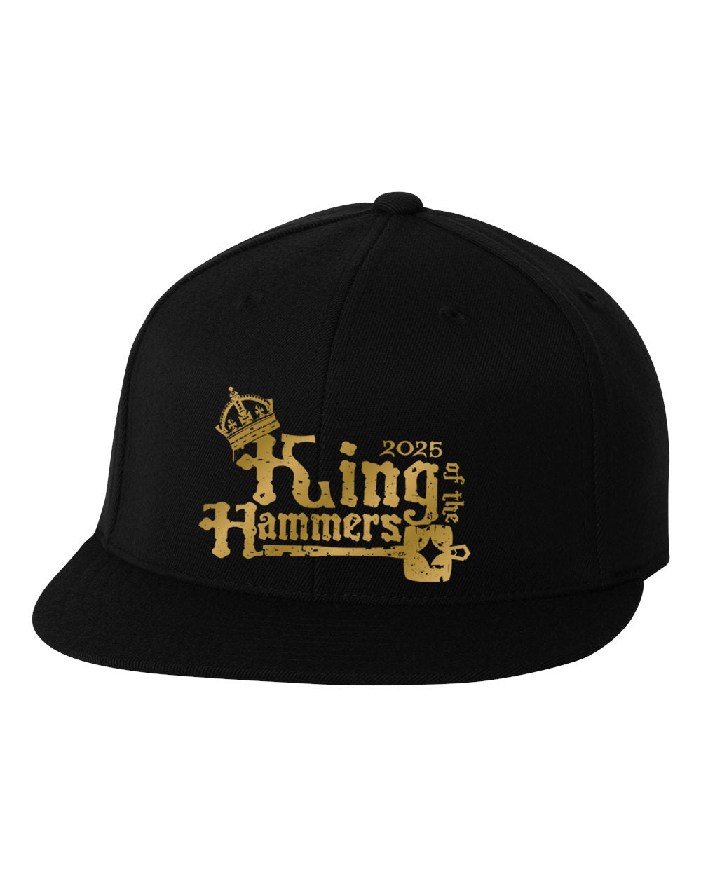 2025 Men's King of the Hammers Dated Flatbill Flexfit Hat- Black with Gold