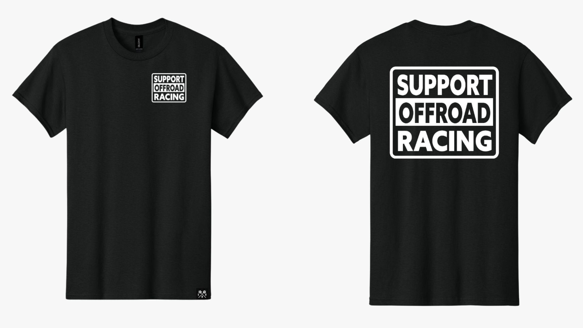 Men's Support Offroad Racing Short Sleeve Tshirt - Black