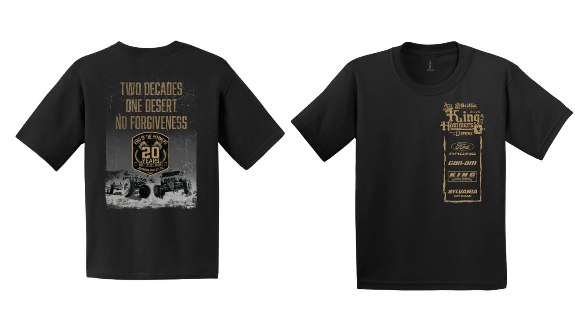 2026 Kids King of the Hammers Event Tshirt - Black