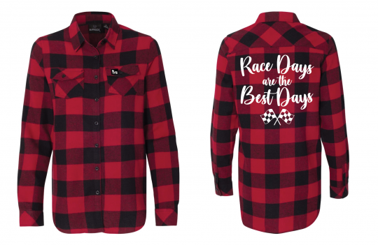 Ladies Race Day Flannel Red/Black