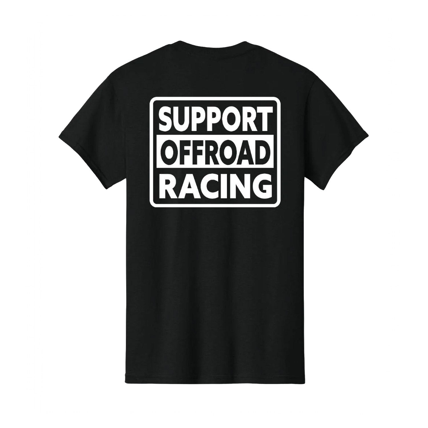 Men's Support Offroad Racing Short Sleeve Tshirt - Black
