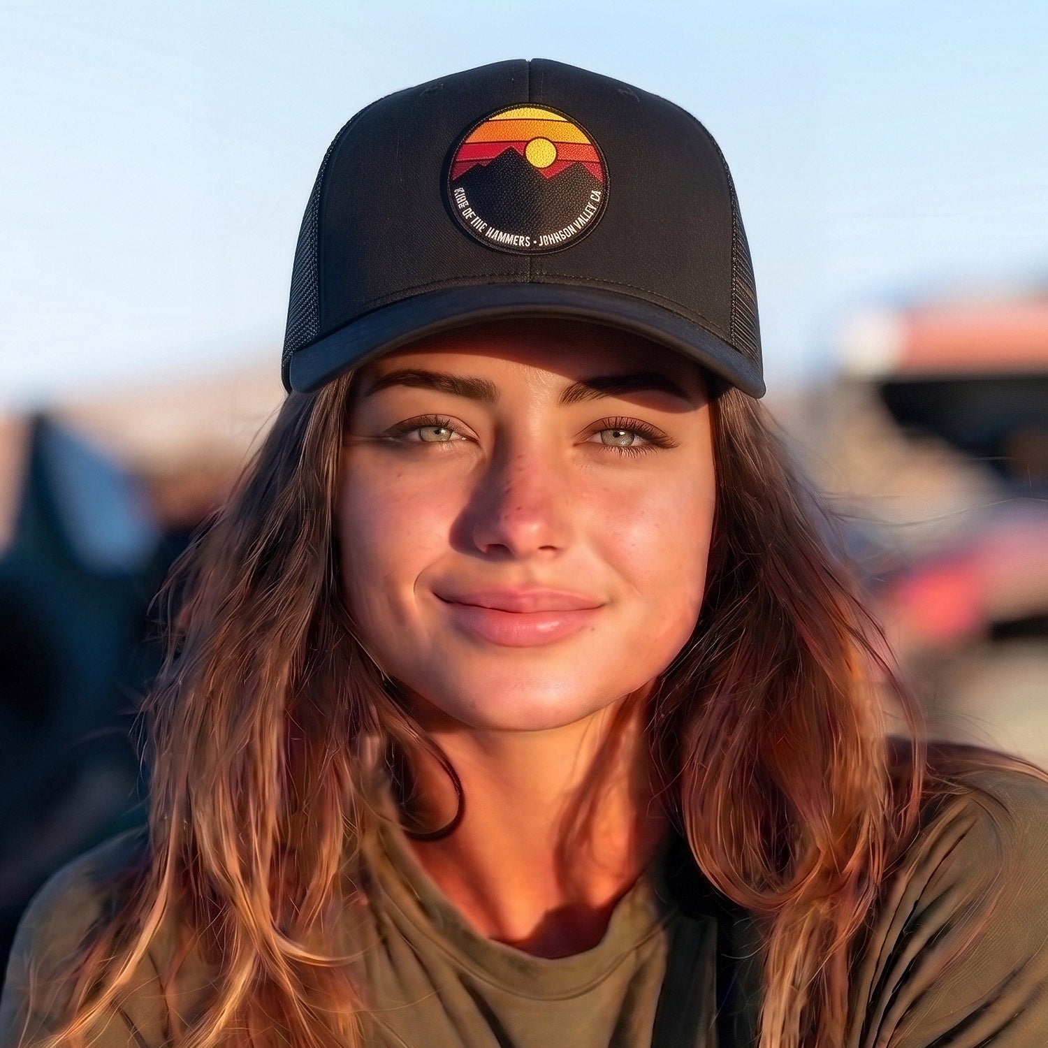 King of the Hammers Desert Patch Ponytail Trucker - Black