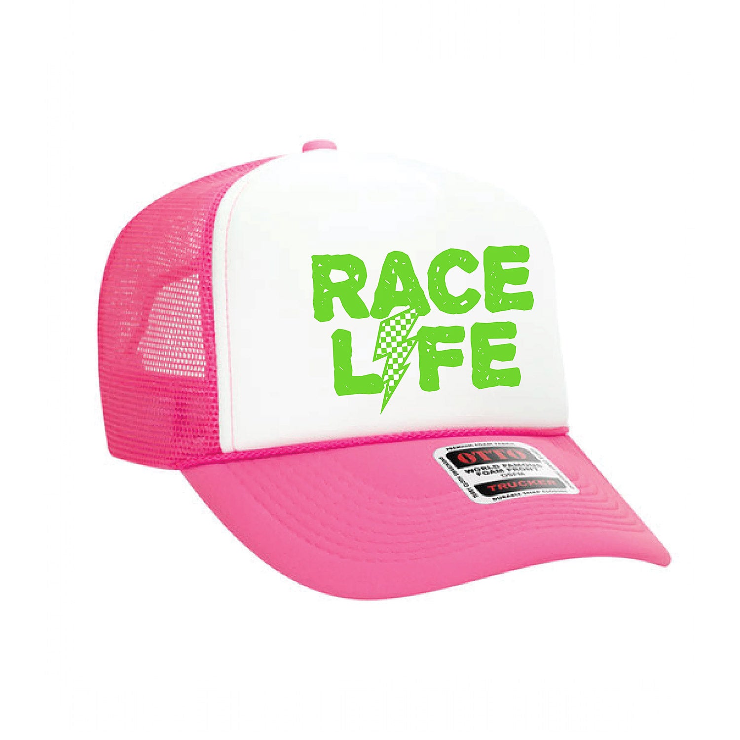 Race Life Neon Pink Snapback Trucker