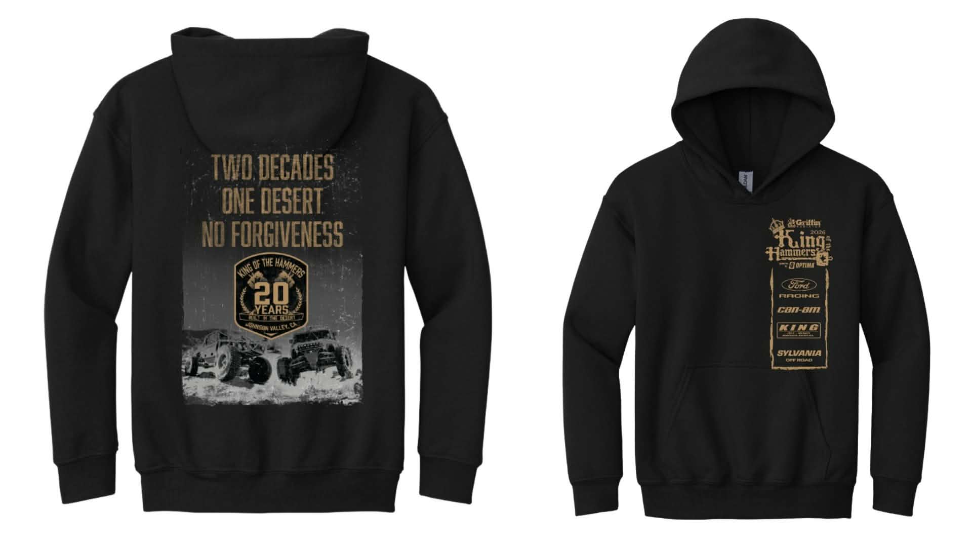 2026 Kids King of the Hammers Event Hoodie - Black