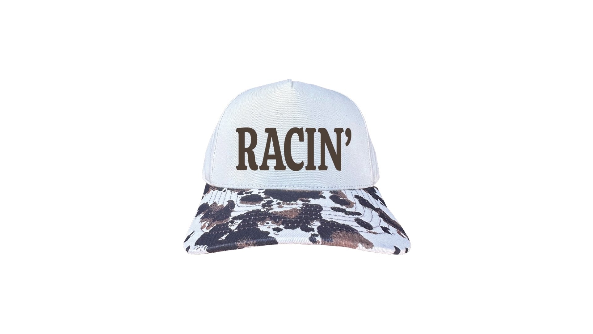 Ladies Cow Print Racin' Trucker