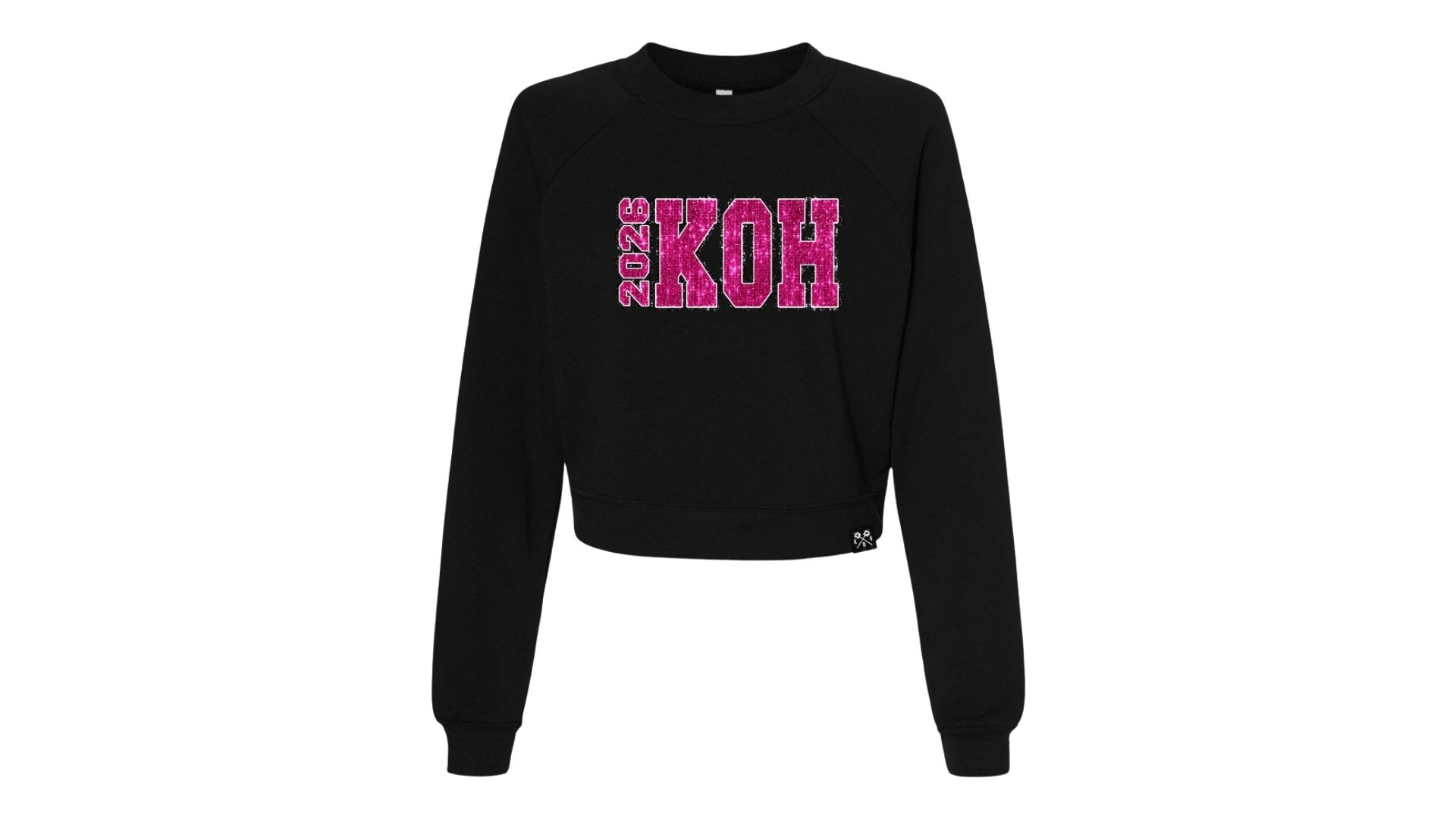 Ladies KOH 2026 Sequin Look Long Sleeve Crewneck - Black w/Pink