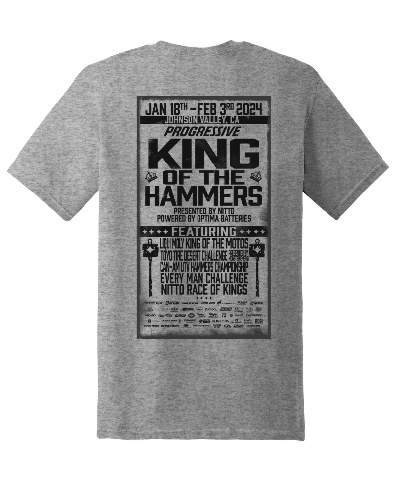 2024 Men's King of the Hammers Event Short Sleeve Tshirt - Gray